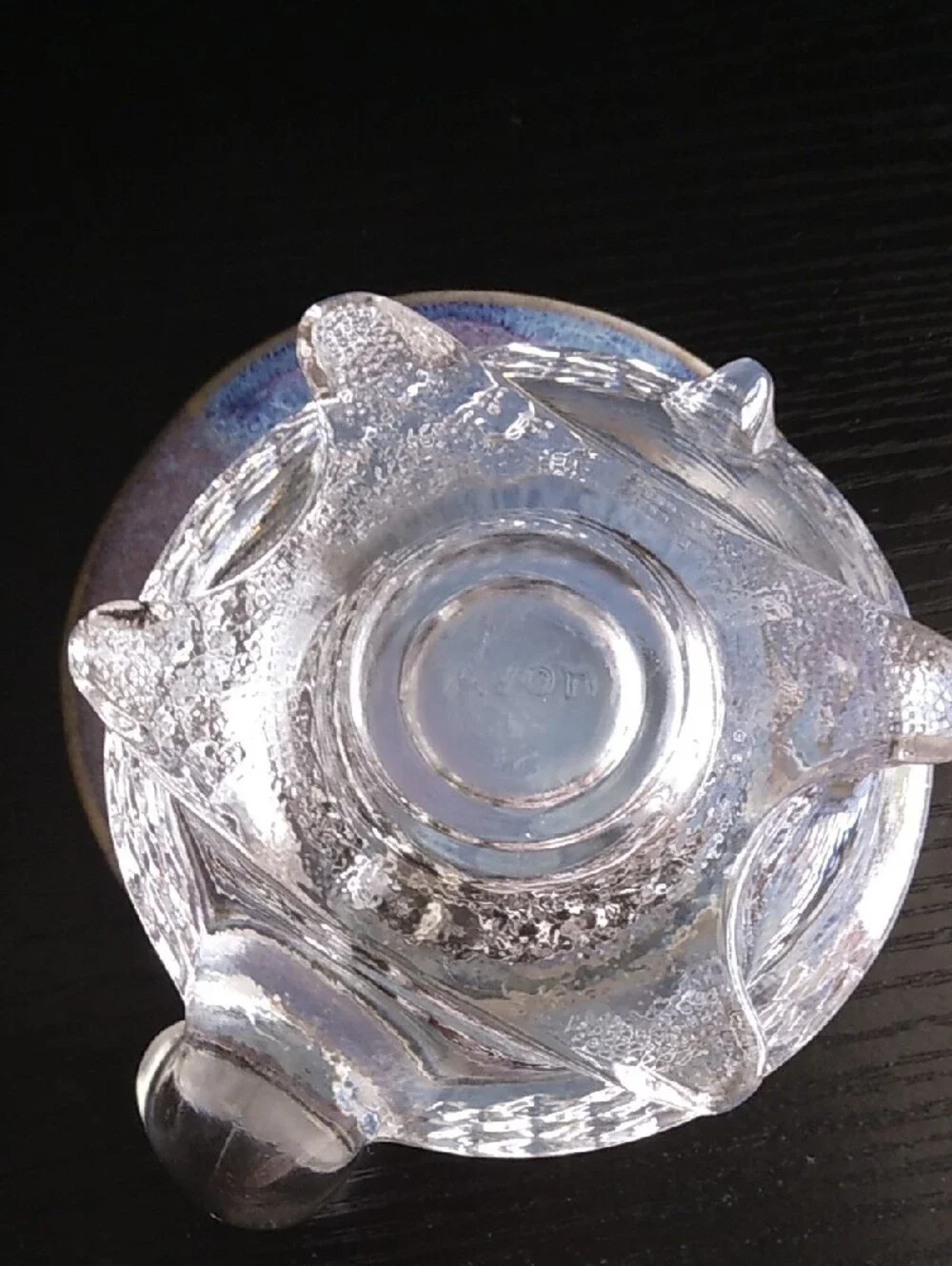 Avon Clear Glass Turtle Votive Candle Holder